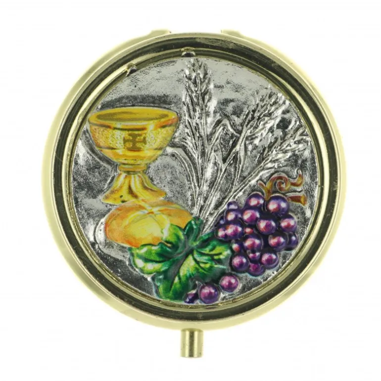 Palais du Rosaire Custode Dorée Décorée d'un Calice 4,5 cm^ Custode