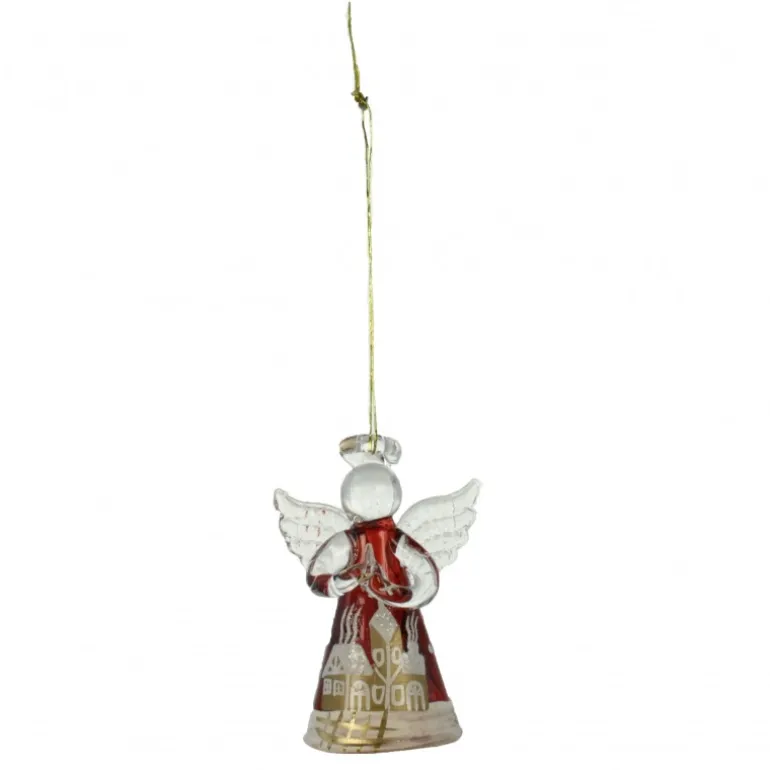 Palais du Rosaire Décoration de Sapin avec un Ange en verre rouge de Noel^ Décoration De Noël