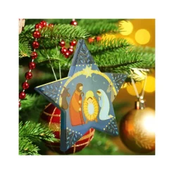 Palais du Rosaire Décoration de sapin de la Sainte Famille en bois bleu^ Décoration De Noël