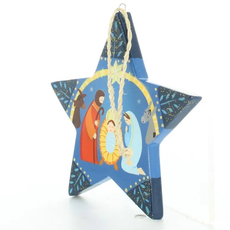 Palais du Rosaire Décoration de sapin de la Sainte Famille en bois bleu^ Décoration De Noël