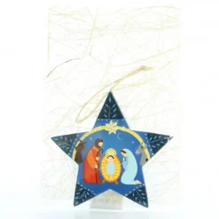 Palais du Rosaire Décoration de sapin de la Sainte Famille en bois bleu^ Décoration De Noël