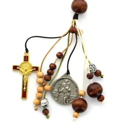 Palais du Rosaire Dizainier de Voiture Saint Christophe et Croix Saint Benoît^ Chapelet De Saint Benoît | Chapelet Dizainier