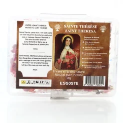 Palais du Rosaire Encens Naturel en Grains de Sainte Thérèse avec prière - Boîte 50g^ Encens En Grains