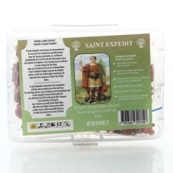 Palais du Rosaire Encens Naturel en Grains de Saint Expedit avec prière - Boîte 50g^ Encens En Grains