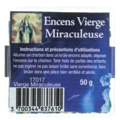 Palais du Rosaire Encens religieux en grains de la Vierge Miraculeuse, 50gr^ Encens En Grains