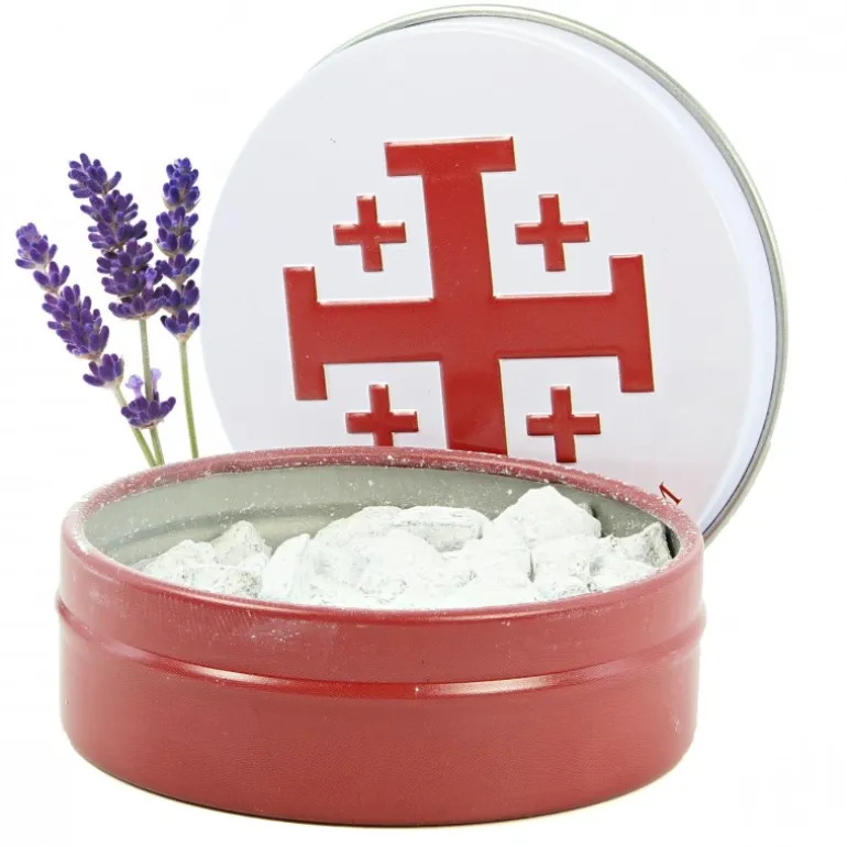 Palais du Rosaire Encens religieux fragrance Lavande 30g en grains avec boîte métallique^ Encens En Grains