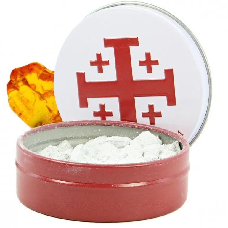 Palais du Rosaire Encens religieux fragrance Ambre 30g en grains avec boîte métallique^ Encens En Grains