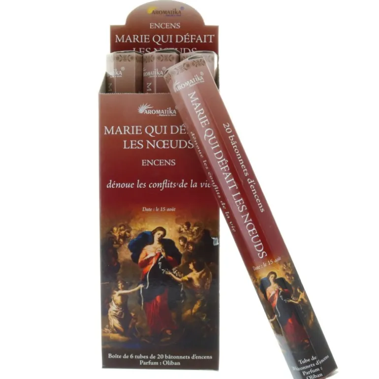 Palais du Rosaire Encens religieux Marie qui défait les Noeuds 20 bâtonnets^ Encens En Bâtonnets