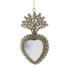 Palais du Rosaire Ex Voto Blanc et Doré à suspendre 21cm^ Ex-Voto
