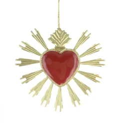 Palais du Rosaire Ex-voto doré coeur rouge radieux^ Ex-Voto