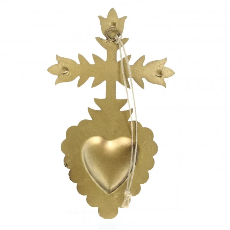 Palais du Rosaire Ex-Voto en pendentif avec croix dorée 15cm^ Ex-Voto