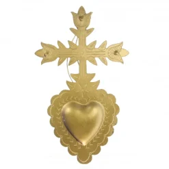Palais du Rosaire Ex-Voto en pendentif avec croix dorée 15cm^ Ex-Voto