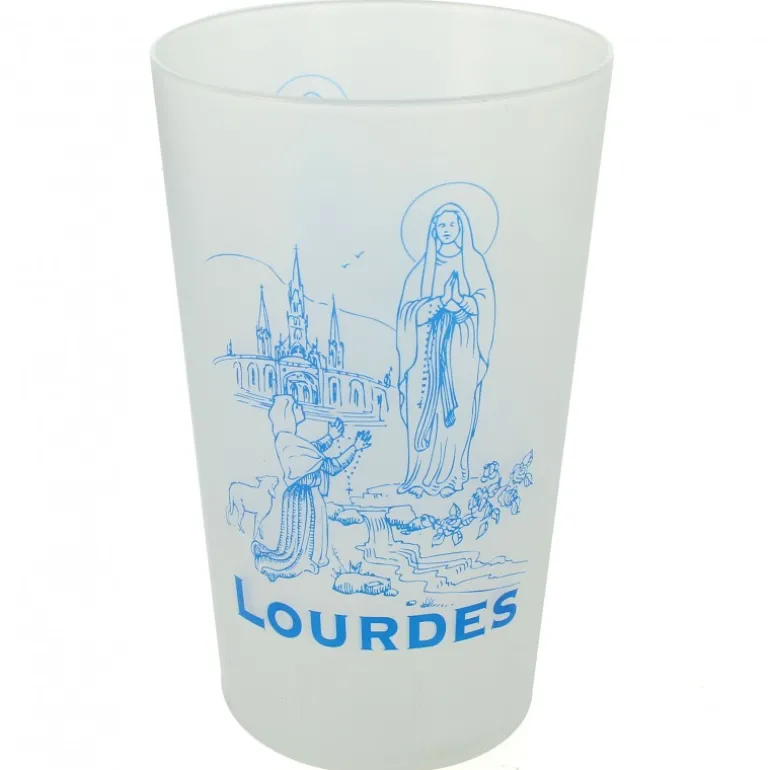Palais du Rosaire Gobelet en plastique décoré de l'Apparition de Lourdes^ Gobelet De Lourdes