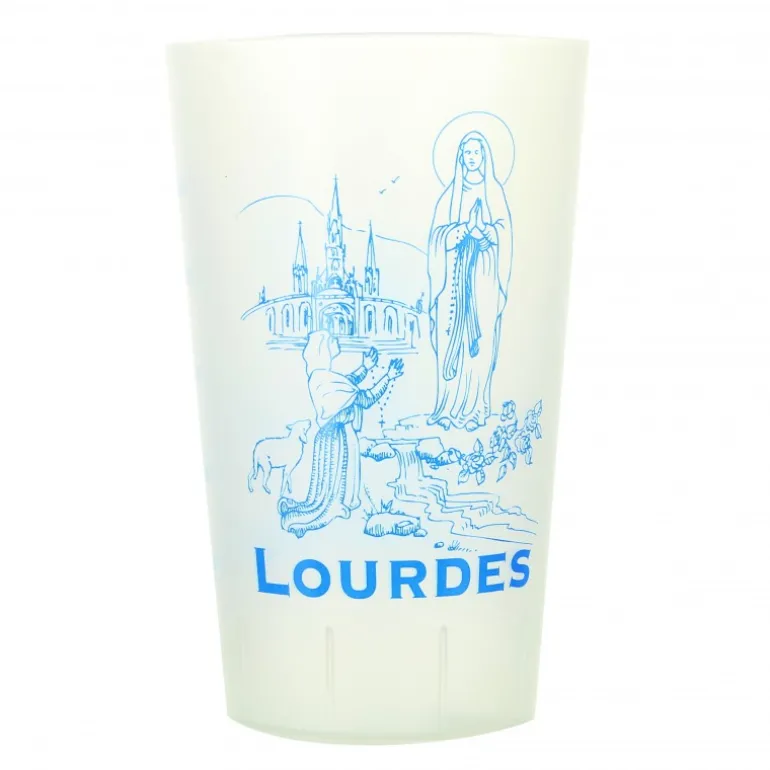 Palais du Rosaire Gobelet en plastique décoré de l'Apparition de Lourdes^ Gobelet De Lourdes