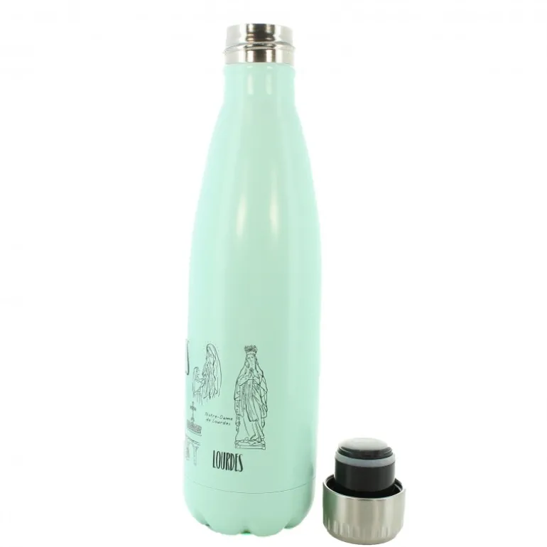 Palais du Rosaire Gourde isotherme en inox "Lourdes" remplie de 500ml d'eau de Lourdes^ Bouteille Eau De Lourdes