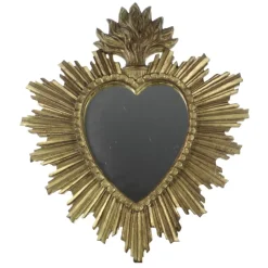 Palais du Rosaire Grand miroir Ex-voto en résine dorée^ Ex-Voto
