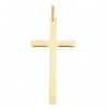 Palais du Rosaire Grande Croix simple en plaqué Or^ Croix En Pendentif | Médaille Et Croix Plaqué Or