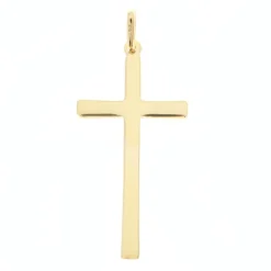 Palais du Rosaire Grande Croix simple en plaqué Or^ Croix En Pendentif | Médaille Et Croix Plaqué Or