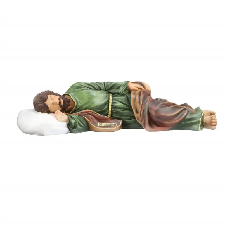 Palais du Rosaire Grande Statue de Saint Joseph endormi en résine 57cm^ Statue De Saint Joseph