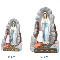 Palais du Rosaire Grotte décorée en résine 35 cm^ Statue De Notre Dame De Lourdes