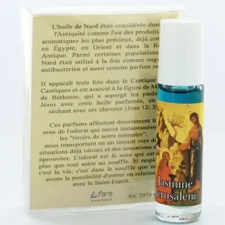 Palais du Rosaire Huile essentielle de Nard de Jérusalem en roll-on à l'effigie de la Vierge Miraculeuse et parfum Jasmin^ Huile Religieuse