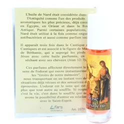Palais du Rosaire Huile essentielle de Nard de Jérusalem en roll-on à l'effigie de la Sainte Rita et parfum Rose^ Huile Religieuse