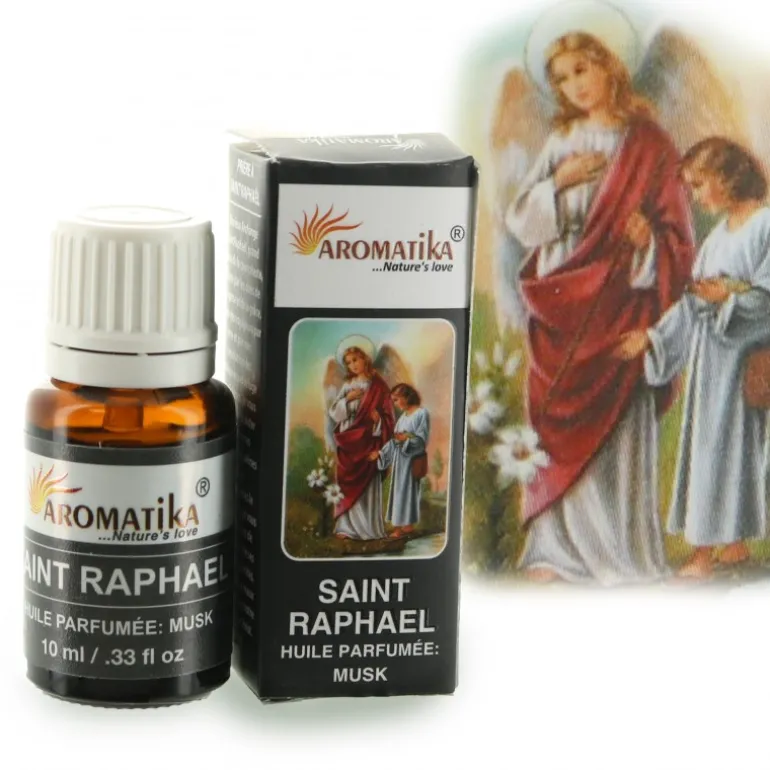 Palais du Rosaire Huile essentielle religieuse Saint Raphaël parfumée au musc de 10ml^ Huile Religieuse