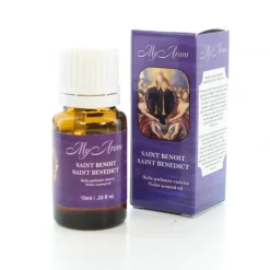 Palais du Rosaire Huile essentielle religieuse Saint Benoît parfumée à la violette 10ml^ Huile Religieuse