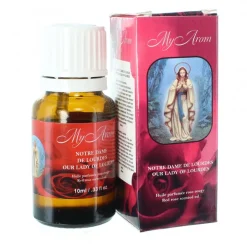 Palais du Rosaire Huile essentielle religieuse Notre Dame de Lourdes parfumée à la Rose rouge 10ml^ Huile Religieuse