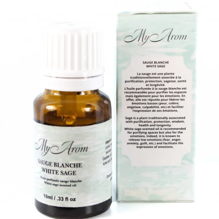 Palais du Rosaire Huile essentielle religieuse parfumée à la Sauge Blanche avec prière 10ml^ Huile Religieuse