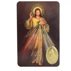 Palais du Rosaire Image de Jésus Miséricordieux avec médaille et prière^ Image Religieuse