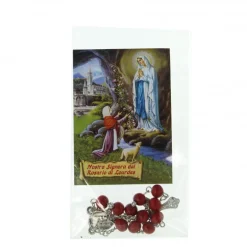 Palais du Rosaire Image de l'Apparition de Lourdes et Dizainier pétale de rose^ Bracelet Dizainier | Image Religieuse