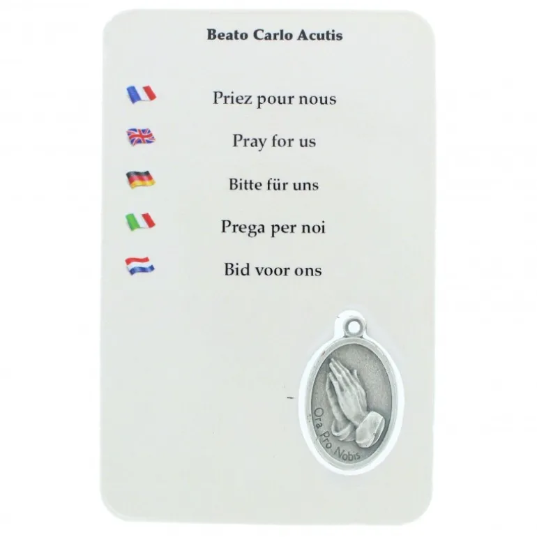 Palais du Rosaire Image religieuse de Carlo Acutis avec une médaille^ Image Religieuse