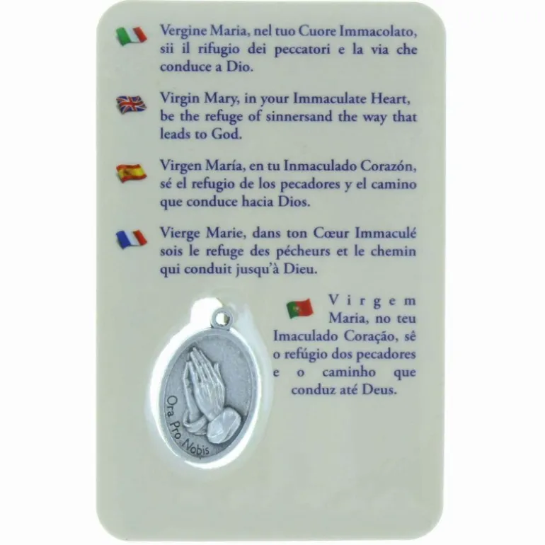 Palais du Rosaire Image religieuse de Notre Dame de Fatima avec une médaille^ Image Religieuse