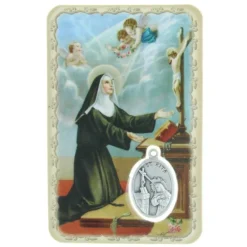 Palais du Rosaire Image religieuse de Sainte Rita avec une médaille^ Image Religieuse