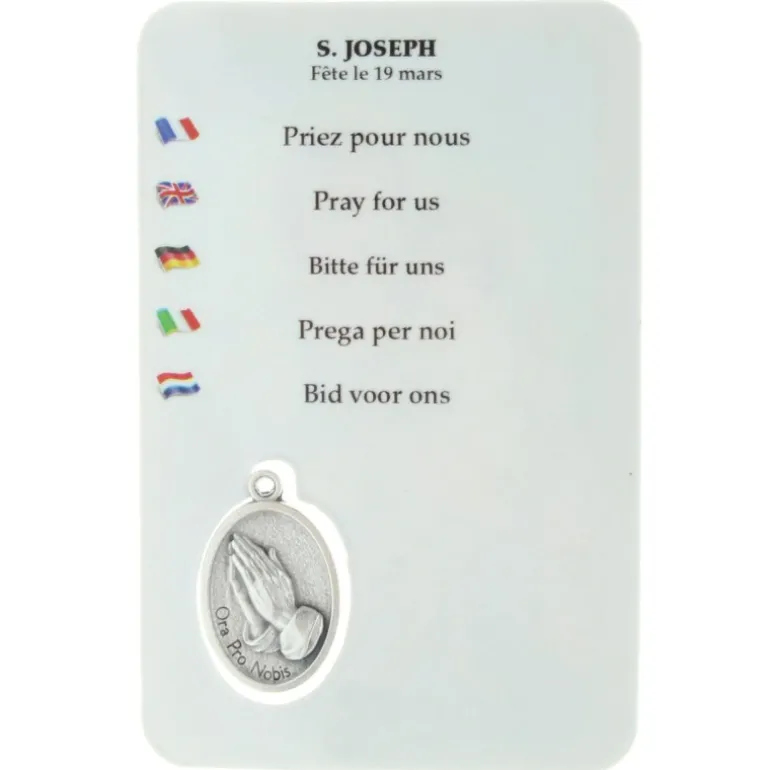 Palais du Rosaire Image religieuse de Saint Joseph avec une médaille^ Image Religieuse