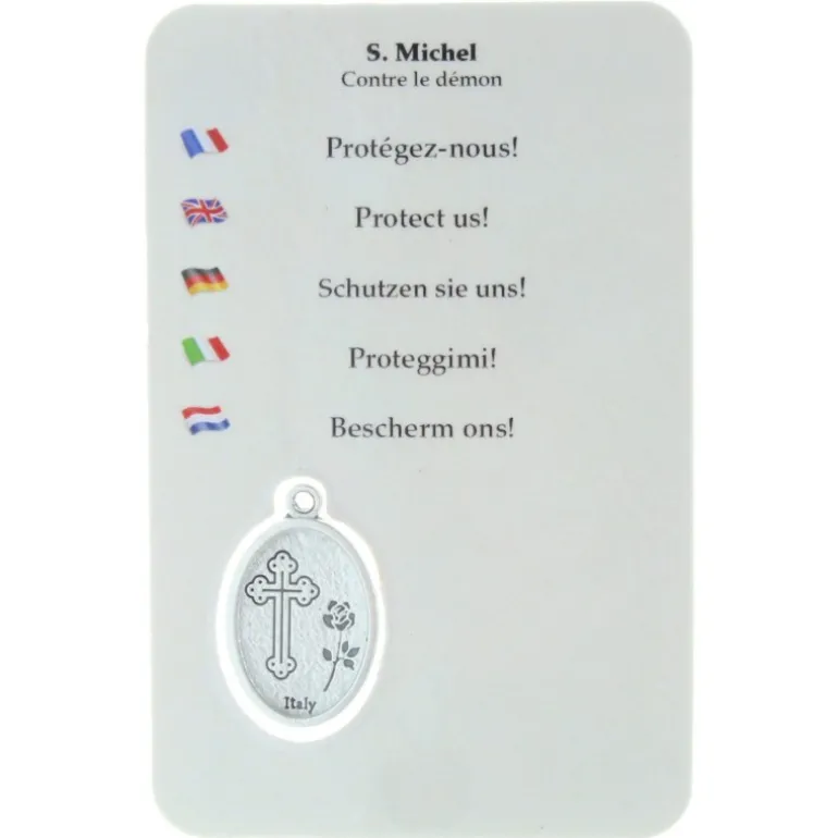 Palais du Rosaire Image religieuse de Saint Michel avec une médaille^ Image Religieuse