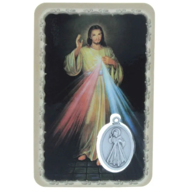 Palais du Rosaire Image religieuse du Christ Miséricordieux avec une médaille^ Image Religieuse