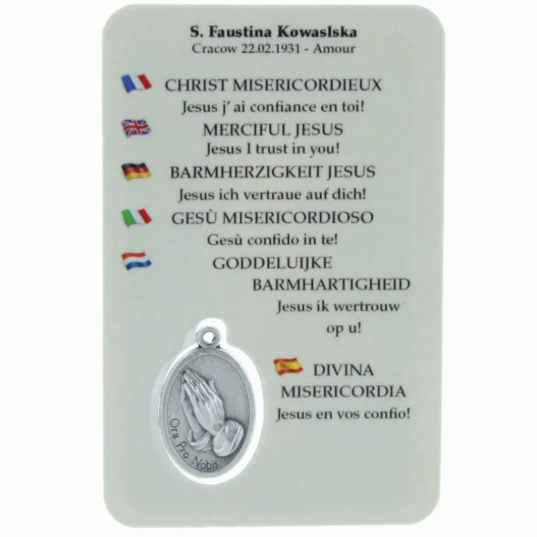 Palais du Rosaire Image religieuse du Christ Miséricordieux avec une médaille^ Image Religieuse