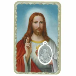 Palais du Rosaire Image religieuse Sacré Coeur de Jésus avec une médaille^ Image Religieuse