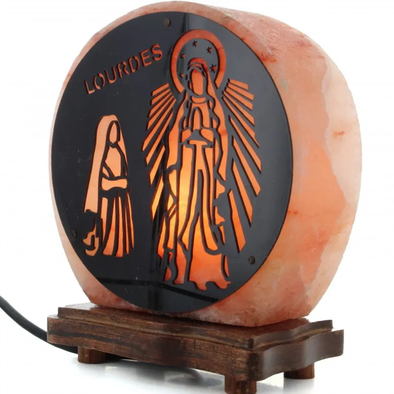 Palais du Rosaire Lampe de sel de l'Himalaya ronde de 15cm^ Lampe