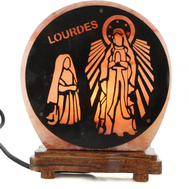Palais du Rosaire Lampe de sel de l'Himalaya ronde de 15cm^ Lampe