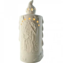 Palais du Rosaire Lampe en porcelaine style bougie illustrée avec la Vierge de Lourdes et Sainte Bernadette 20cm^ Bougie De Dévotion