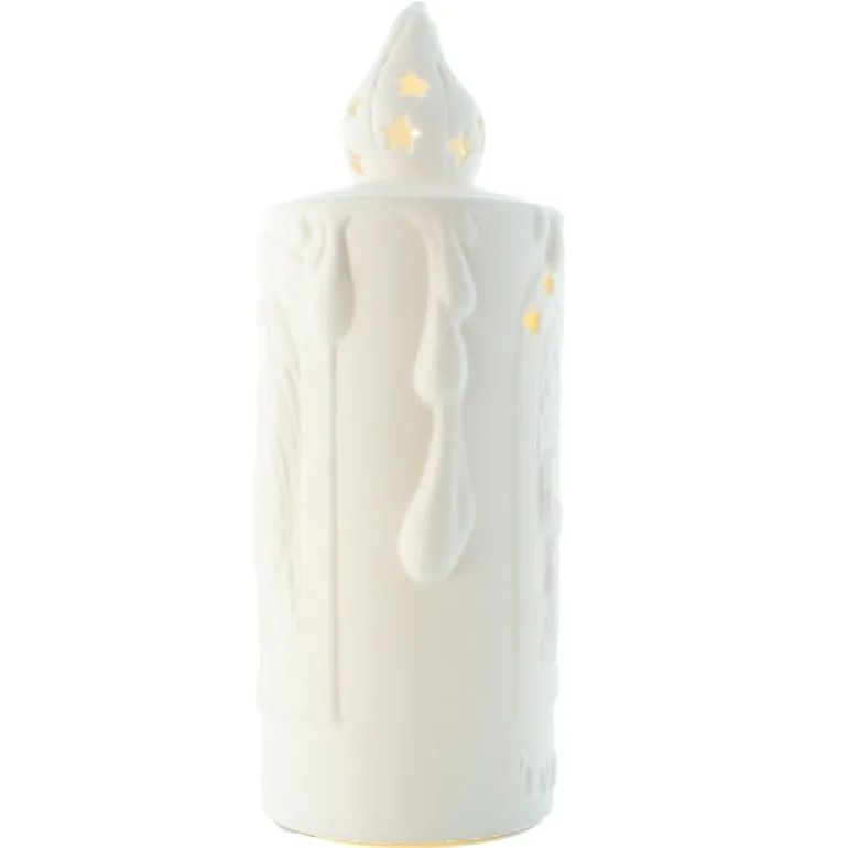 Palais du Rosaire Lampe en porcelaine style bougie illustrée avec la Vierge de Lourdes et Sainte Bernadette 20cm^ Bougie De Dévotion