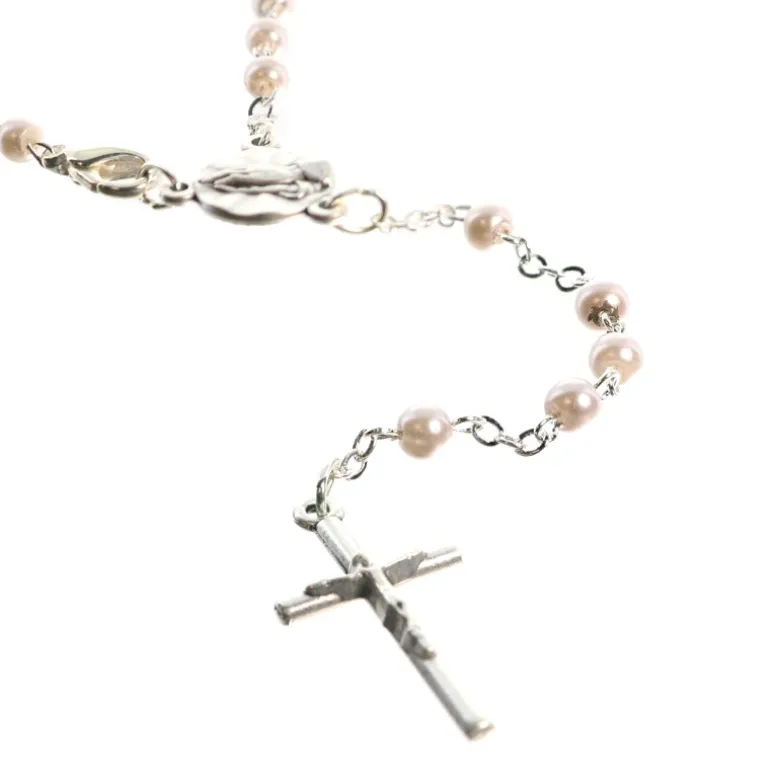 Palais du Rosaire Livret du saint Rosaire avec un chapelet blanc^ Livre De Prière