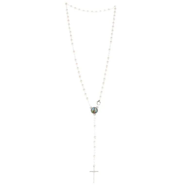 Palais du Rosaire Livret du saint Rosaire avec un chapelet blanc^ Livre De Prière