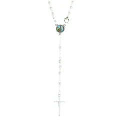 Palais du Rosaire Livret du saint Rosaire avec un chapelet blanc^ Livre De Prière