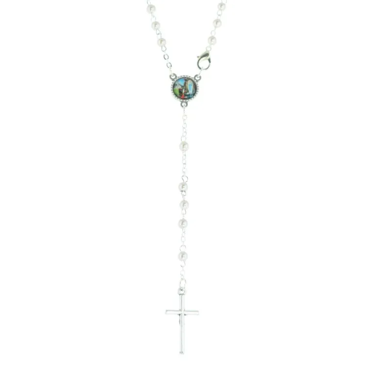 Palais du Rosaire Livret du saint Rosaire avec un chapelet blanc^ Livre De Prière