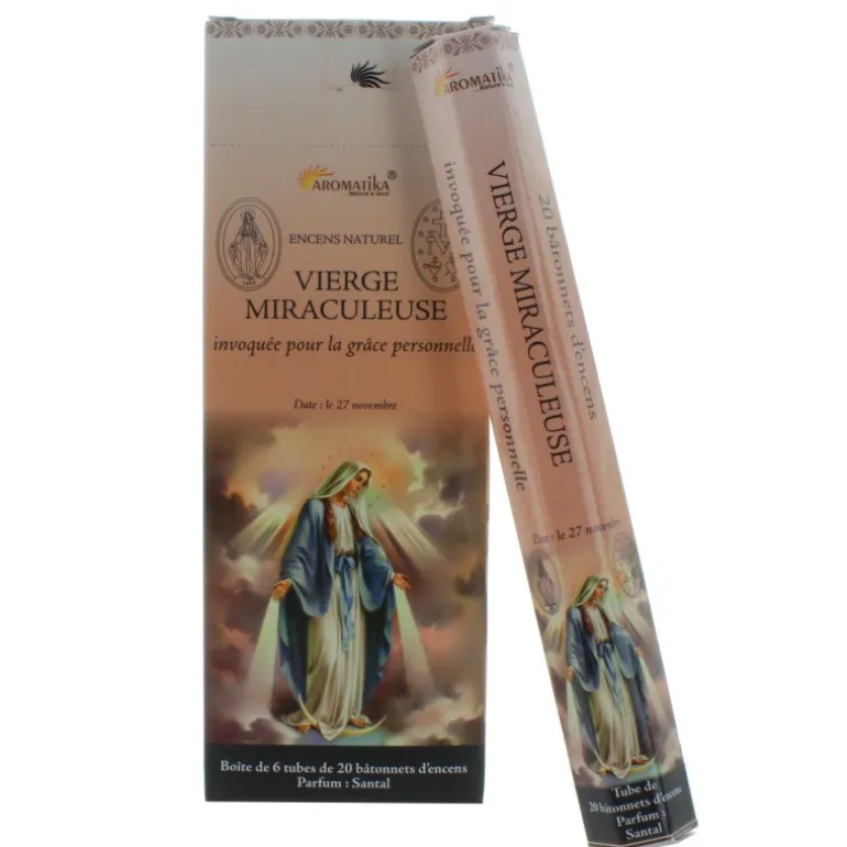 Palais du Rosaire Lot de 6 boites d'encens religieux Vierge Miraculeuse 20 bâtonnets^ Encens En Bâtonnets