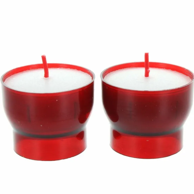Palais du Rosaire Lot de 2 bougie Votive rouge 4 cm durée 6H^ Bougie Votive
